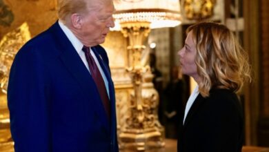 Primeira-ministra italiana visitante Trump em Mar-a-Lago