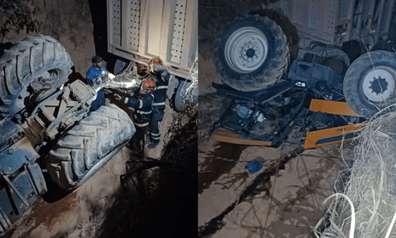 Caminhão capota e esmaga trator em Alagoas; motorista morreu Caminhão capota e esmaga trator em Alagoas; motorista morreu