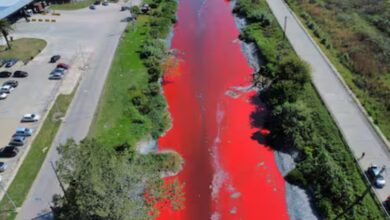 Rio fica rubro na província periférica de cidade argentina