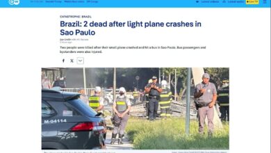 Prelo internacional repercute ruína de aeronave em São Paulo
