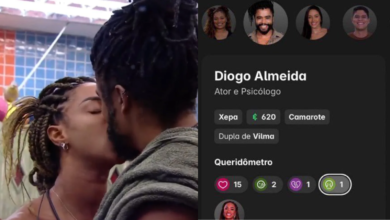 BBB25: Aline dá carinha de vômito para Diogo no Queridômetro em seguida indicação