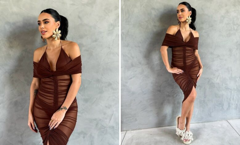 Bruna Biancardi usa enroupado de R$ 600 em sarau de Neymar; veja detalhes Bruna Biancardi usa enroupado de R$ 600 em sarau de Neymar; veja detalhes